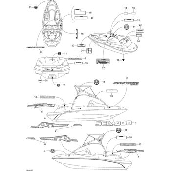 Seats replacement parts for 2003 Sea Doo SPORTSTER 4 TEC ... ranger scooter wiring diagram 